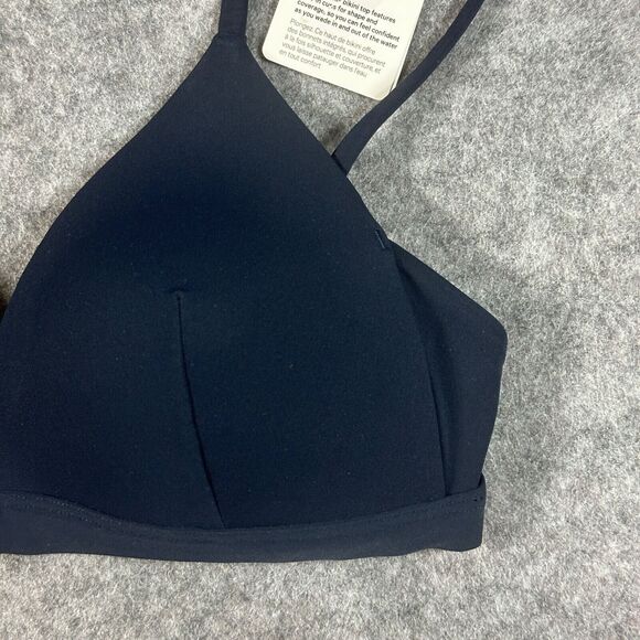 Lululemon Waterside Swim Top TRNV True Navy Blue Triangle Bikini Size 4 C - Picture 2 of 9